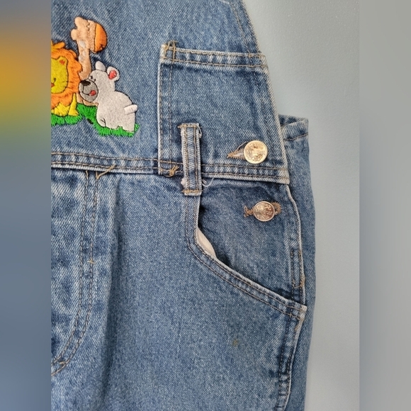 Vntg Viridiana Farm Bib Denim Overall Blue Size YOUTH Size 16 Adult XS-S? - Picture 7 of 13